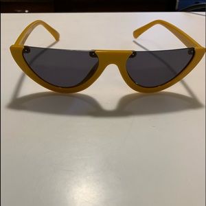 90s Retro Half Moon Yellow Sunglasses 😎☀️